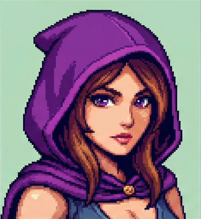 cyberpunk pixel avatar example - AI generated pixel art profile picture for Discord and gaming