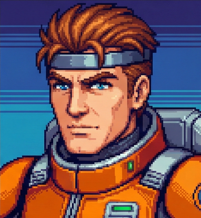 8-bit pixel avatar example - AI generated pixel art profile picture for Discord and gaming